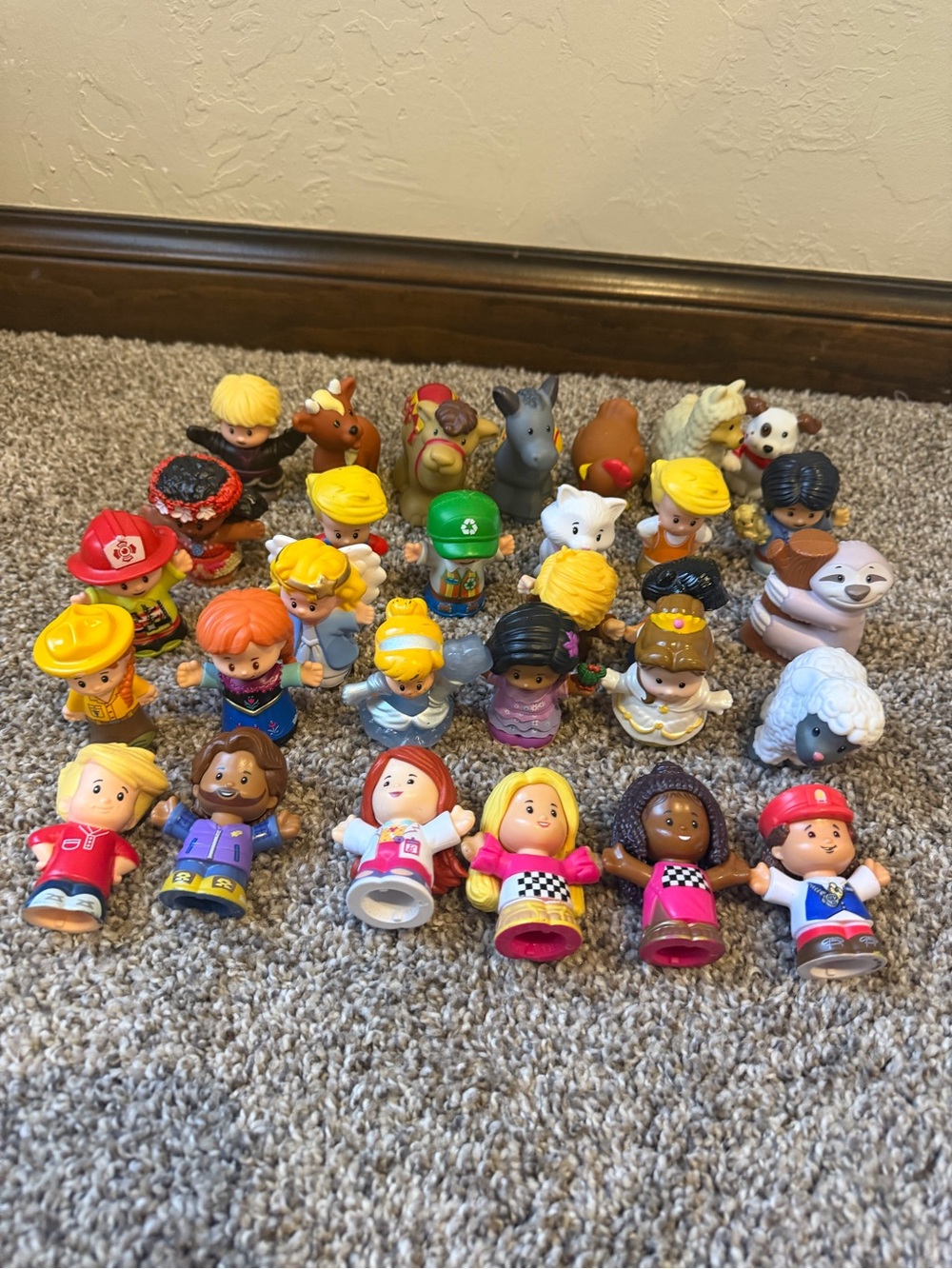 Fisher-Price Little People Figures & Animals Lot of 30 Princess Firefighter Farm